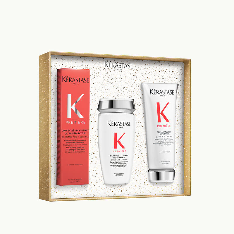 Kérastase Première — Coffret de Noël 2026 — Trio décalcifiant et réparateur photo 1